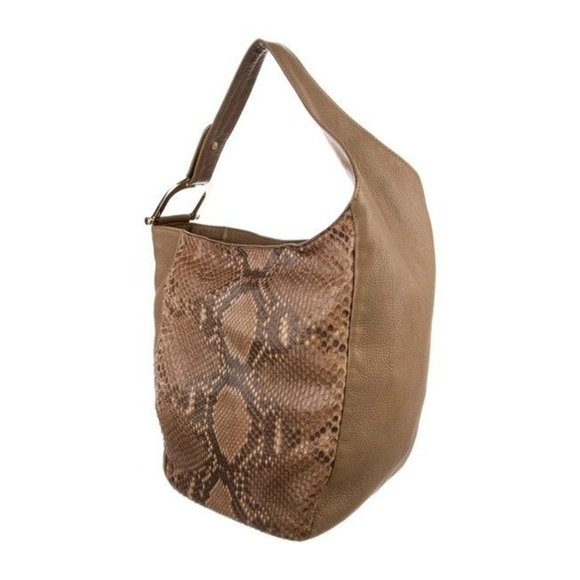 Gucci Brown Python Greenwich XL Hobo Bag w Gold Horse-bit - Picture 7 of 13
